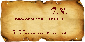 Theodorovits Mirtill névjegykártya